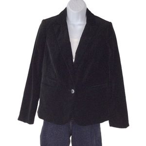 The Limited Black Velour One Button Blazer Sz MP